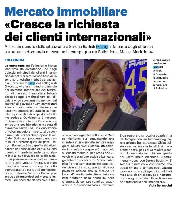 Cresce la richiesta dei clienti internazionali.